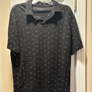 Artistry Black Patterned Men's Polo Shirt
